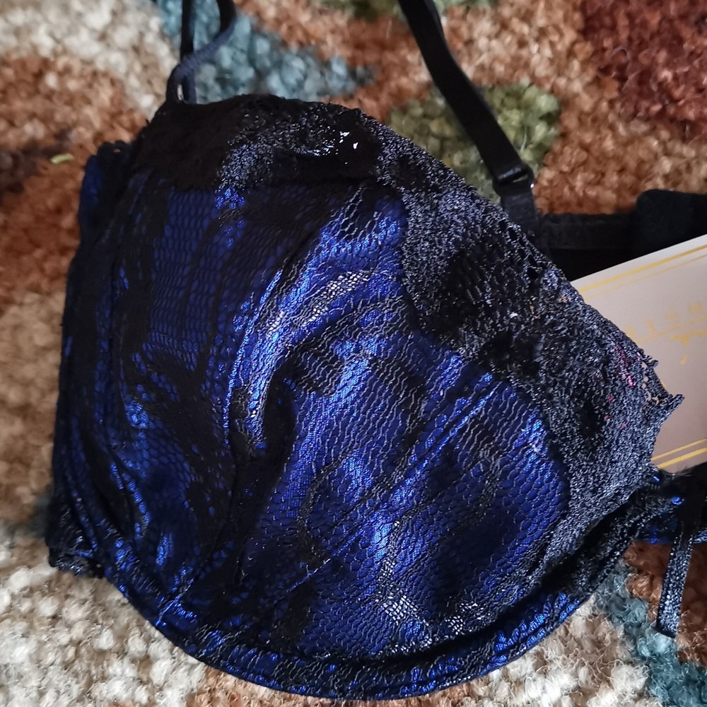 Rene Rofe Blue Lace Bra - Picture 13 of 16